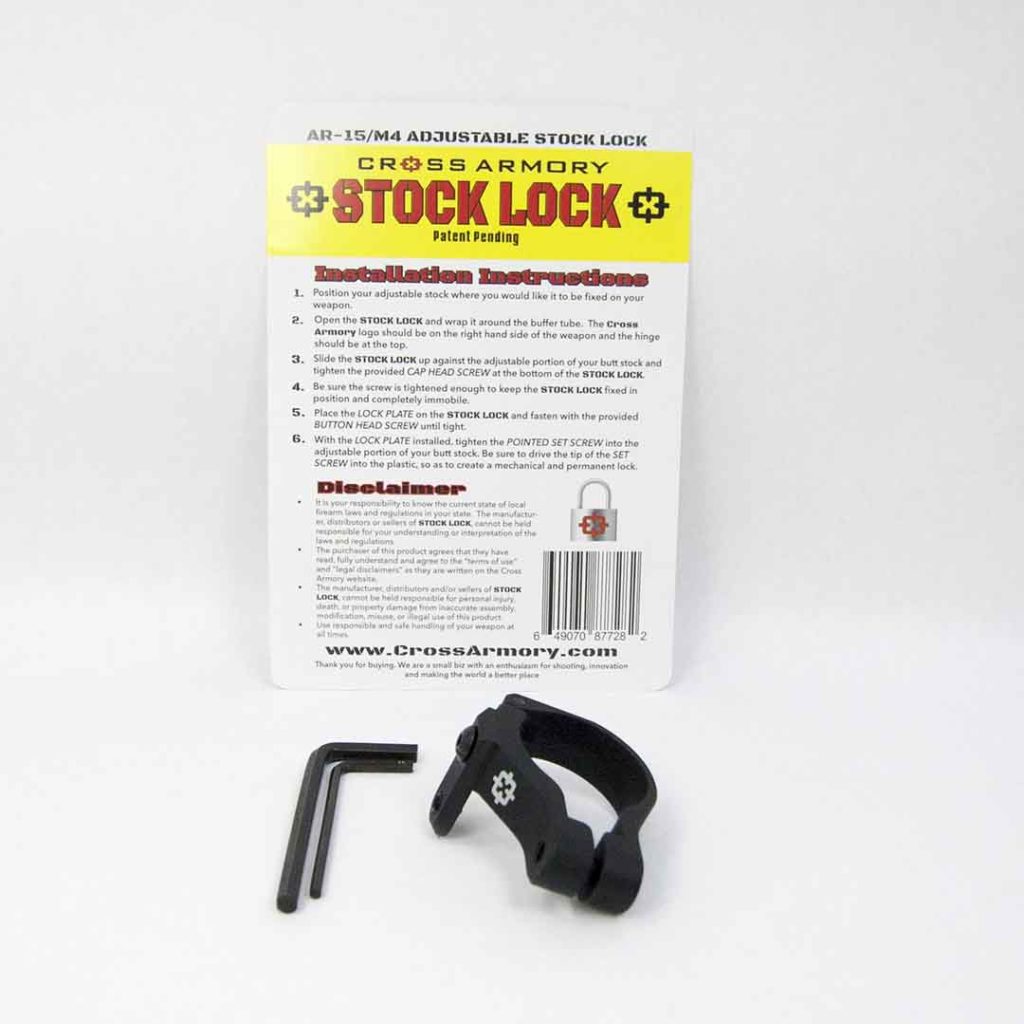 Cross Armory STOCK LOCK CA Legal AR15 Parts AR Fixed Stock