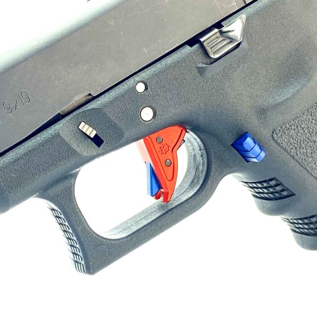 Gen 3 Glock Trigger - RED with BLUE