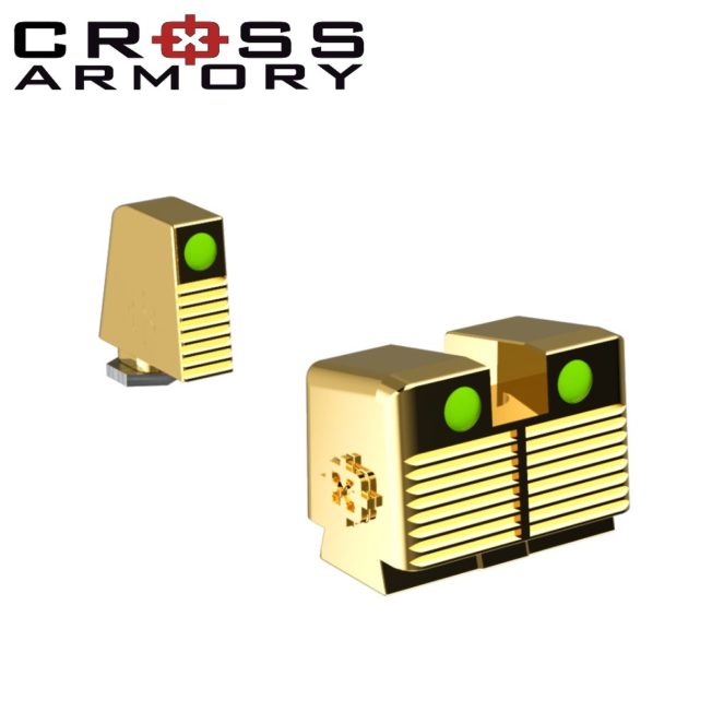Gold Glock Pistol Sights by Cross Armory