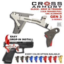 Enhanced Flat Faced Drop-In Trigger for Glock 9mm Gen 1-3 & G-Series Frames by Cross Armory