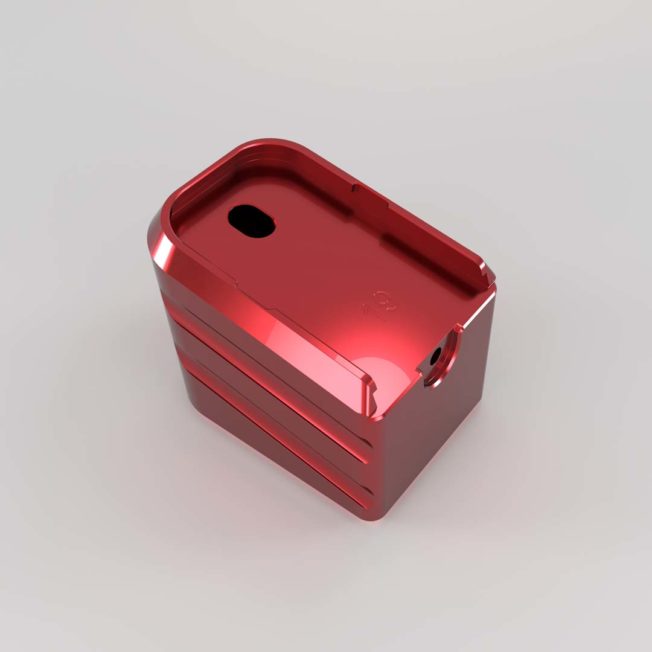 Weighted base plate for Glock G17 G19 by Cross Armory - red 5