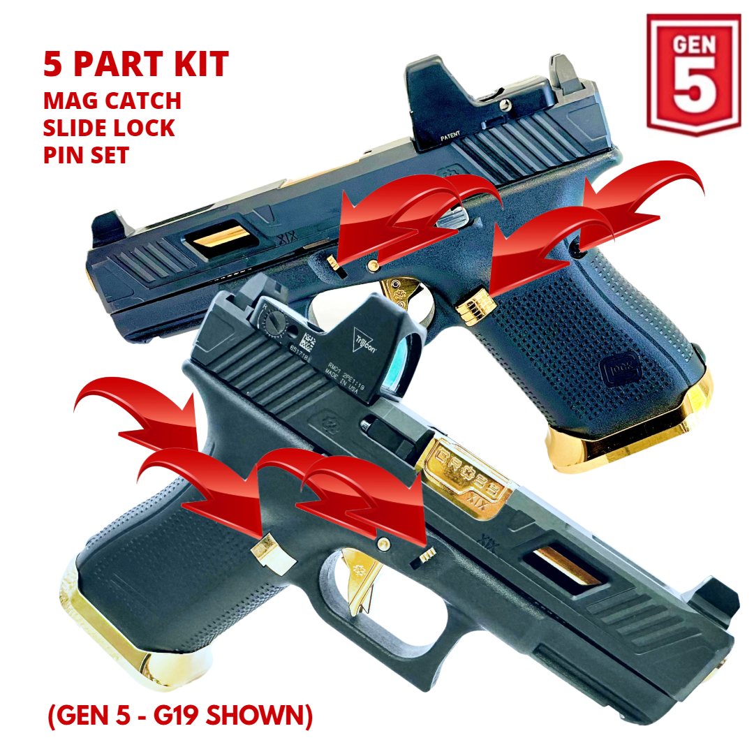 3 Pin Set for Glock Gen 5, Cross Armory Upgraded Parts