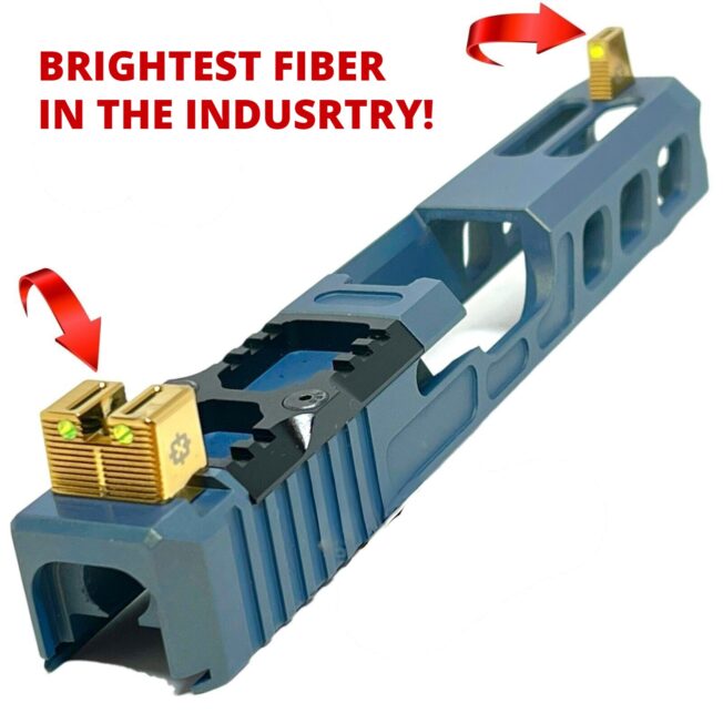 GOLD FIBER SIGHTS ON SLIDE WITH RMR CROSS ARMORY