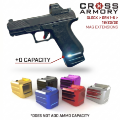 Cross Armory +0 Magazine Extension for Gen 1-5 Glock 19/23/32