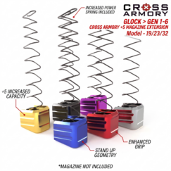Cross Armory +5 Magazine Extension for Gen 1-6 Glock 19/23/32