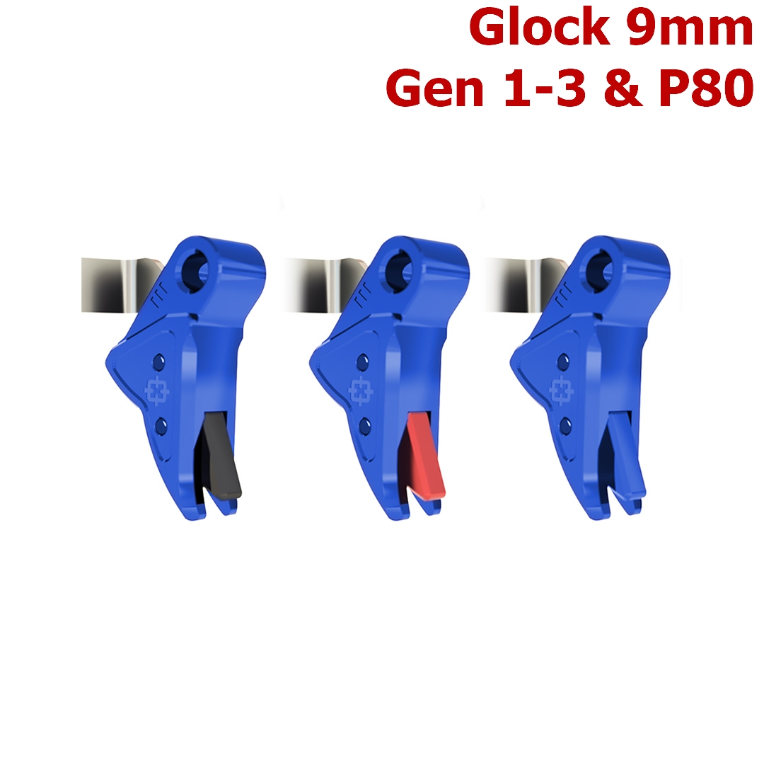 Blue Flat Faced Trigger for Glock Gen 1-3