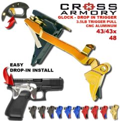 Enhanced Flat Faced Drop-In Trigger for Glock G43/43X/48 by Cross Armory