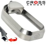 FLARED MAGWELL for Glock (Gen 1-3) - SILVER Satin by Cross Armory - color does not match Cross Armory "Chrome" silver