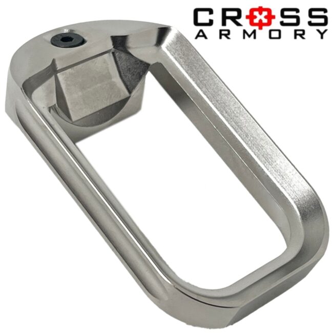 FLARED MAGWELL for Glock (Gen 1-3) - SILVER Satin by Cross Armory - color does not match Cross Armory "Chrome" silver2