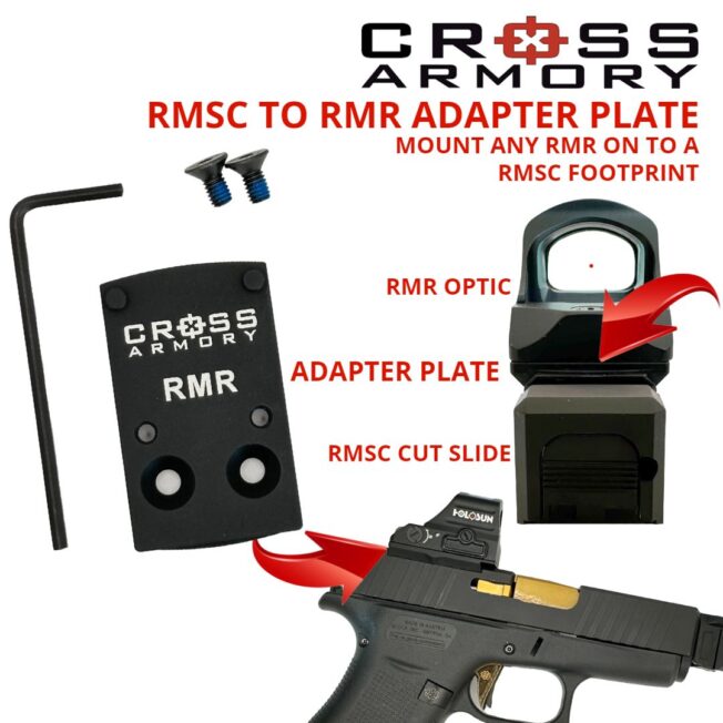 RMSC TO RMR ADAPTER PLATE – HERO – CROSS ARMORY