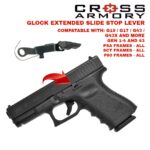 EXTENDED SLIDE STOP LEVER – BLACK – CROSS ARMORY