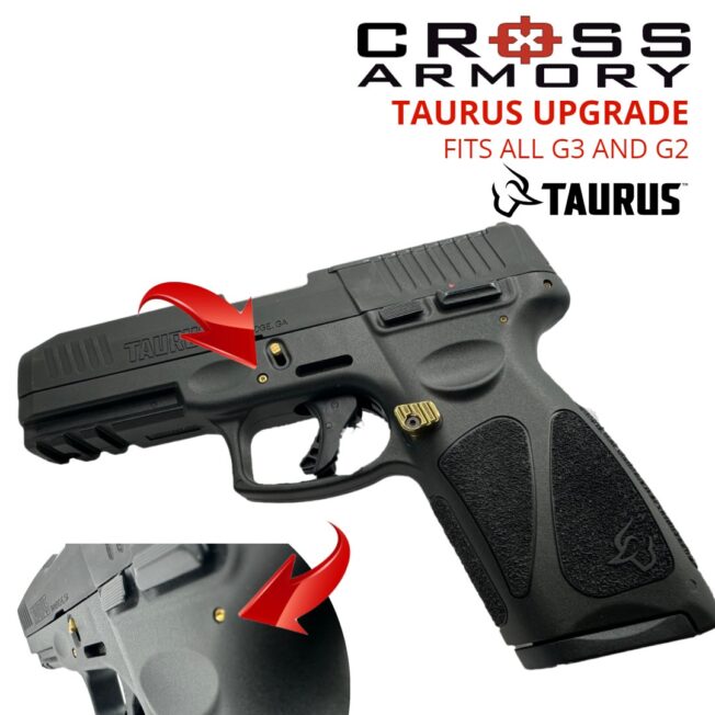 TAURUS G3-G2 DIMPLED PIN SET installed- CROSS ARMORY