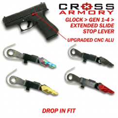 NEW Extended Slide Stop Lever Release for Glock Gen 1-4 / 43 & P80 by Cross Armory