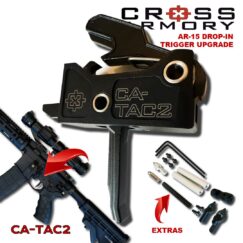 AR-15 Tac 2 Flat Faced Drop-In Trigger Kit with Safety Selector & Anti-Rotation Pins by Cross Armory