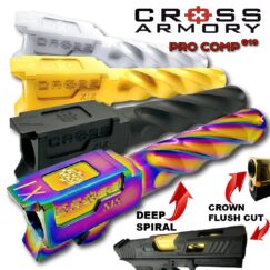 Pro Comp Spiral Barrel for Glock G19 Gen3 - Gen5 & G-Series Compatible Frames by Cross Armory
