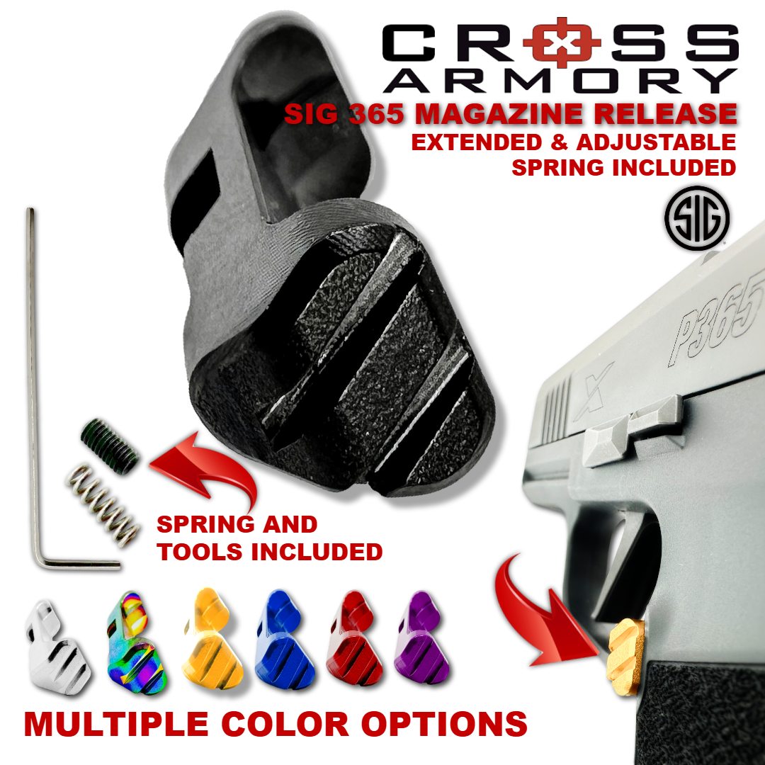 sig 365 extended adjustable mag catch - HERO - BLACK - Cross Armory (1)