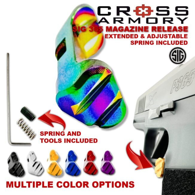 sig 365 extended adjustable mag catch – HERO – RAINBOW – Cross Armory
