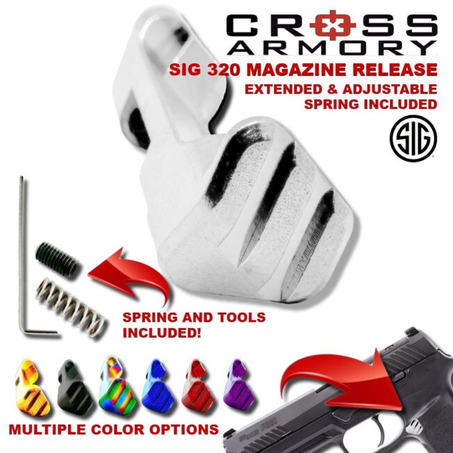 sig extended mag catch 320 - HERO - CROSS ARMORY SILVER