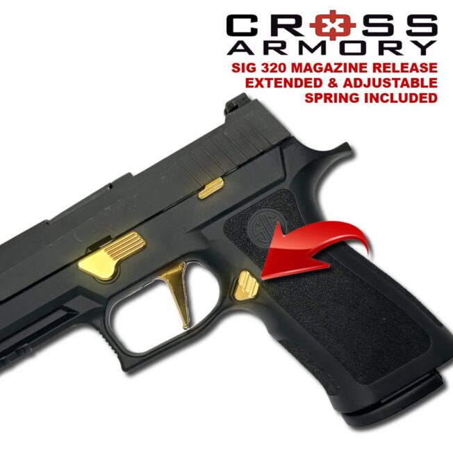 sig extended mag catch 320 – installed gold