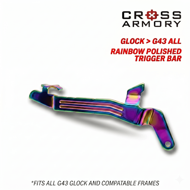 G43 GLOCK rainbow TRIGGER BAR POLISHED CROSS ARMORY HERO