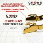 GLOCK GEN 3 POLISHED TRIGGER BAR GOLD INFOGRAPIC CROSS ARMORY