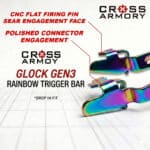 GLOCK GEN 3 POLISHED TRIGGER BAR RAINBOW INFOGRAPIC CROSS ARMORY