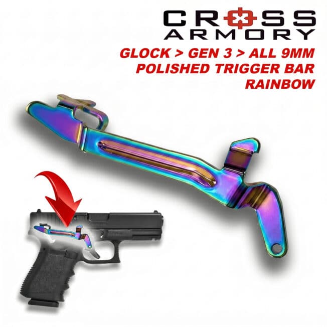 GLOCK GEN 3 POLISHED TRIGGER BAR RAINBOW INFOGRAPIC CROSS ARMORY HERO